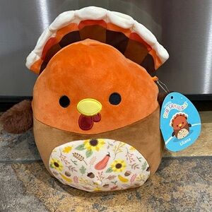 Squishmallows Orange and Brown Turkey Plush.  Ulana the turkey